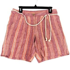J Jill Love Linen Shorts Womens 6 Pull On Rope Waist Relaxed Fit Coastal Chic